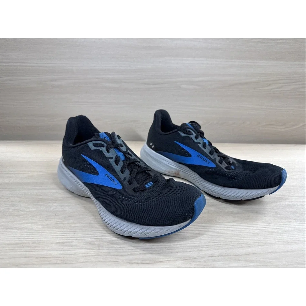 Brooks Launch 8 Running Shoes Mens Size 7 Black Blue 1103581D018‎ Sneakers
